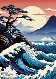 Mountain, Sea, and Moonlit Night 0b4B1D