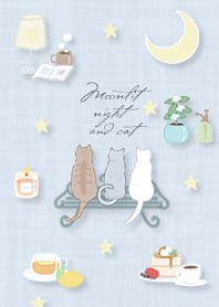 blue  Moonlit night and cat 12_2