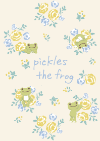 pickles the frog retro flower