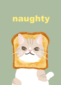 Naughty cat and bread