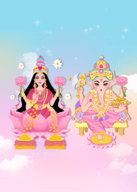 พระแม่ลักษมี และพระพิฆเนศ