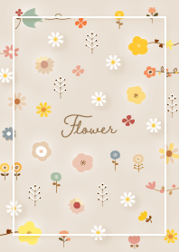 beige daisy and floral pattern 05_2