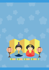 Doll's Festival on blue