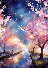美しい夜桜の着せかえ#670