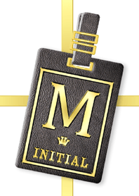 Initial M/Black Leather