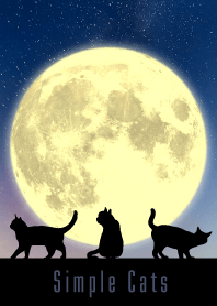 Simple cats : full moon yellow blue
