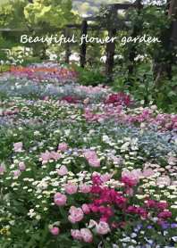 綺麗な花の咲く庭園