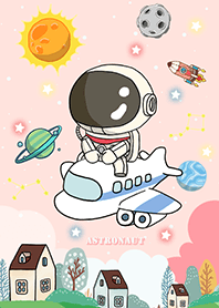 Astronaut/Travel by Plane/pink