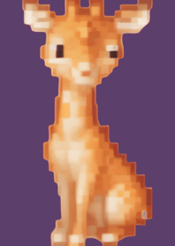 长颈鹿像素艺术主题紫色05