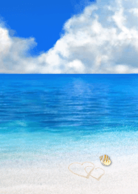 Heart & Shell on the edge of the surf