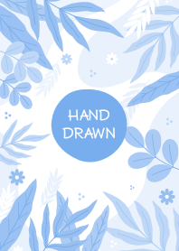 Hand Drawn Floral Jordy Blue