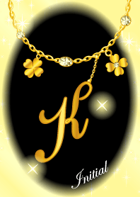 【K】イニシャルチャーム 運気UP!ゴールド