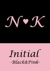 Initial "N&K" -Black&Pink-