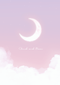Cloud & Crescent Moon  - Pink 01