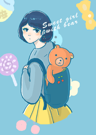Sweet girl with bear