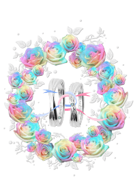 Pair Ring & Rainbow Rose