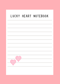 LUCKY HEART NOTEBOOK-PINK RED