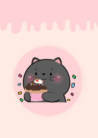 Simple Black Cat Love Sweet Theme