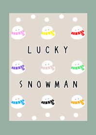 NINE LUCKY SNOWMEN-SNOWMAN-DUSTY GREEN