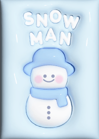 ぷっくり雪だるま[ブルー][スノーマン]