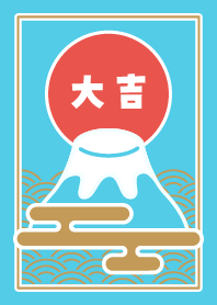 Simple/Lucky Mt.Fuji/ Powder Blue x Gold