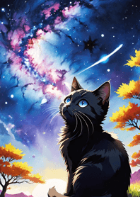 Night Moon Star Cat 7379d0