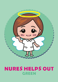 Nurse helps out-Cute nurse-green