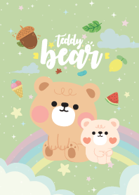 Teddy Bear Rainbow Galaxy Green