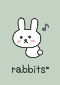Rabbits*green*Musical note