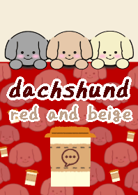 dachshund theme21 beige red