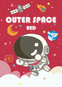 浩瀚宇宙 可愛寶貝太空人 太空船 紅色