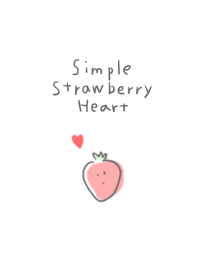 simple strawberry heart white gray.