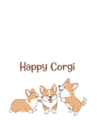 happy Welsh Corgi. white6