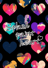 Splash paint heart -Black-