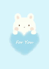 mokomoko heart -rabbit- blue 2