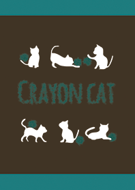 Brown & Green / Crayon Cat