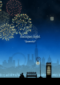 月夜空と街灯(花火)改訂版