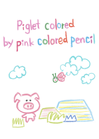 Piglet colored by pink colored pencil 2