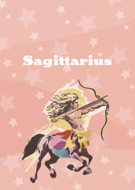 sagittarius constellation on pink & blue