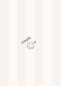 Smile Flower =Beige= Stripe