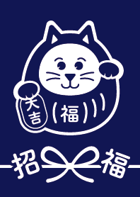 DARUMA CAT / NAVY ver.