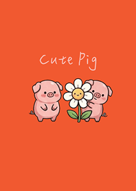Cute Pig Daily life(sunset orange)