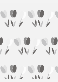 Three monochrome tulips on white JP