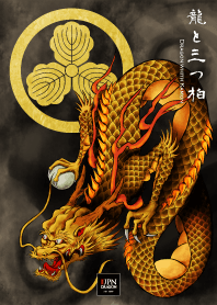 【金龍と三つ柏】テーマ｜家紋の魔除け