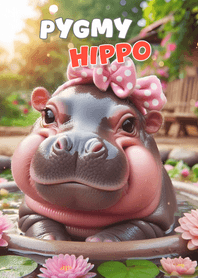 Cute chubby pygmy hippo theme 07