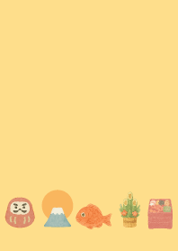 Japanese New Year01 brown & yellow