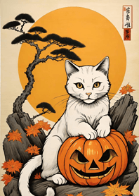 Ukiyo-e - Halloween cat 25EC0c