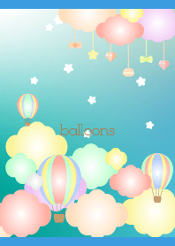 dream cute balloons on blue