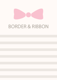 Beige Border & Pink Ribbon -2-