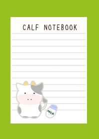 CALF NOTEBOOKj-LEAF GREEN